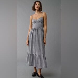 American Eagle Outfitters Sweetheart Gingham Midi Dress